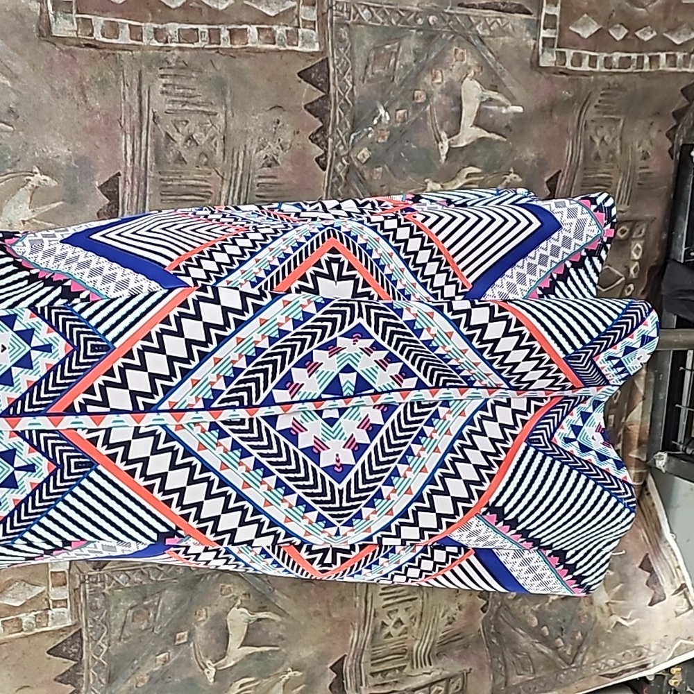 My Michelle sleeveless stretch pull over Aztec design A-line dress XL - Picture 4 of 11